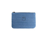 Pochette Pinko donna 106763A39YE 5YQ Love Birds in rafia con logo Blu