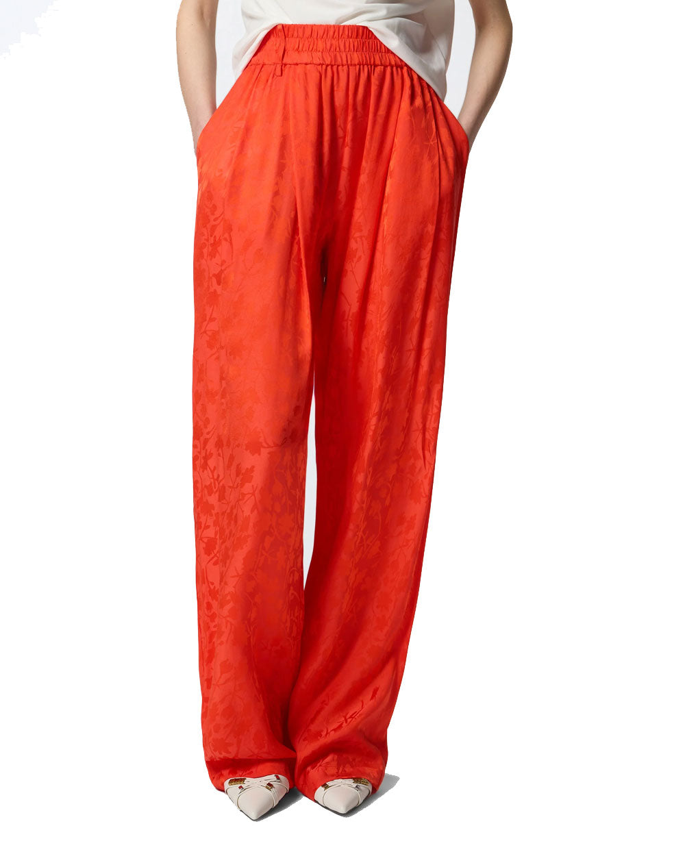 PINKO Pantalone Pinko donna 106802A3AN Bedonia arancione jacquard  floreale<BR/><BR/> 106802A3AN A99 
