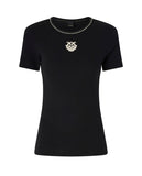 T-shirt Pinko donna 106815A3AL Brugherio nera costine love birds