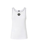 Pinko Women's Cami Top 106816A3AL Bitetto White Ribbed Love Birds
