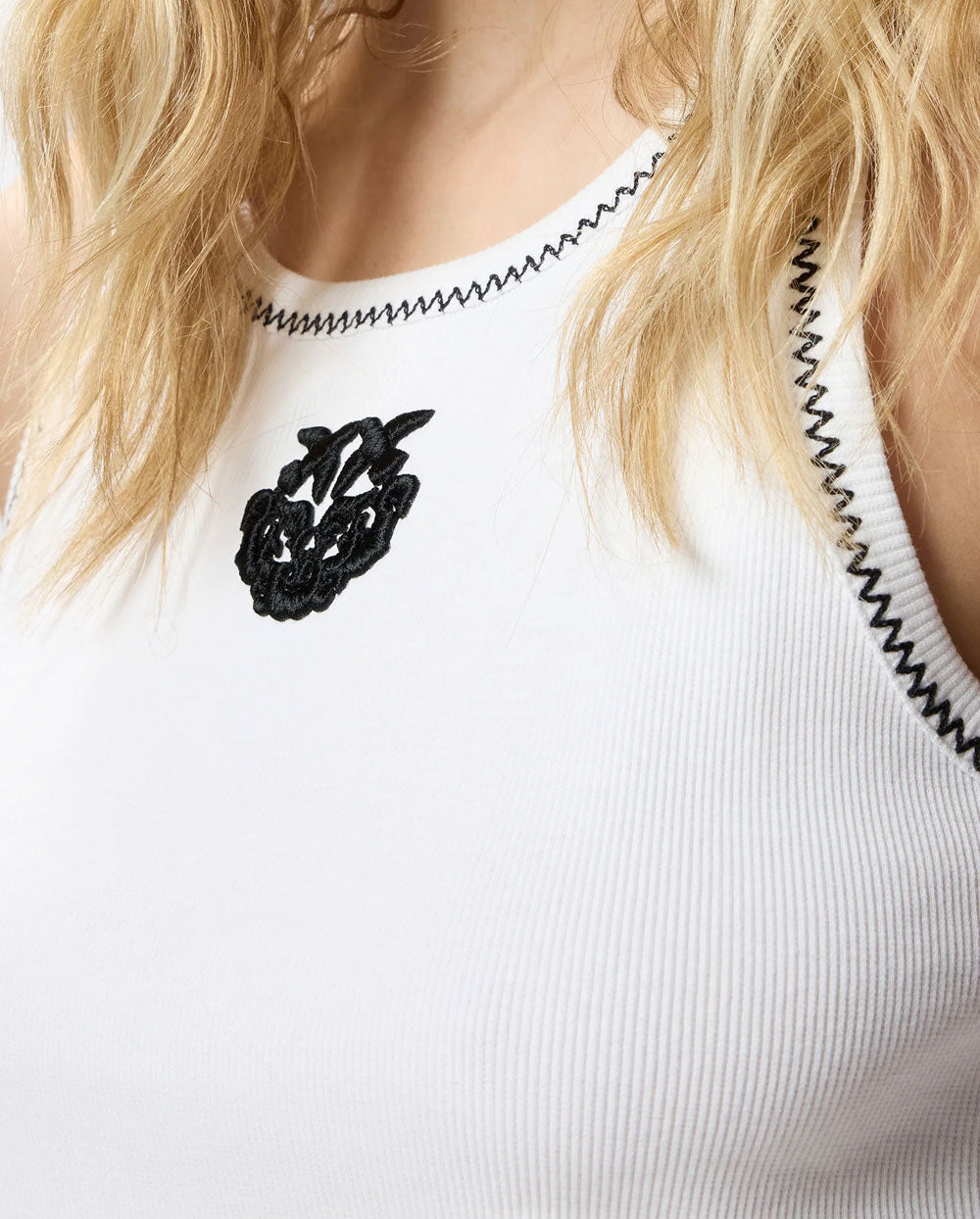 PINKO bitettoCanotta donna Pinko 106816A3AL Bitetto bianca costine Love Birds <BR/> 106816A3AL ZZ1 