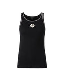 Pinko Women's Tank Top 106816A3AL Bitetto Black Ribbed Love Birds