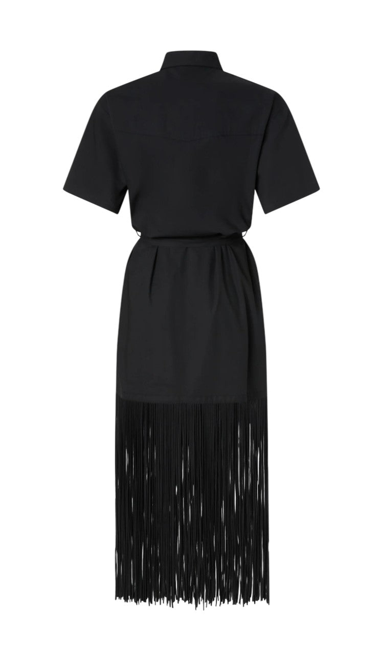 PINKO Abito Pinko donna 106827A2LD Z99 Avigliano chemisier con frange Nero<BR/> 106827A2LD Z99 