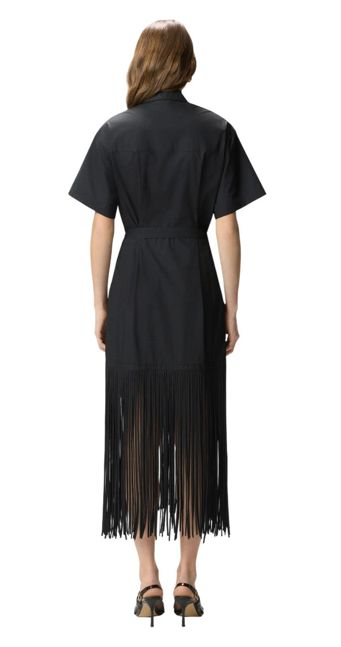 PINKO Abito Pinko donna 106827A2LD Z99 Avigliano chemisier con frange Nero<BR/> 106827A2LD Z99 