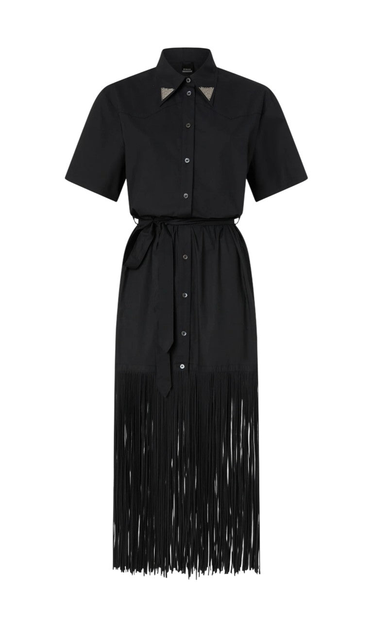 PINKO Abito Pinko donna 106827A2LD Z99 Avigliano chemisier con frange Nero<BR/> 106827A2LD Z99 