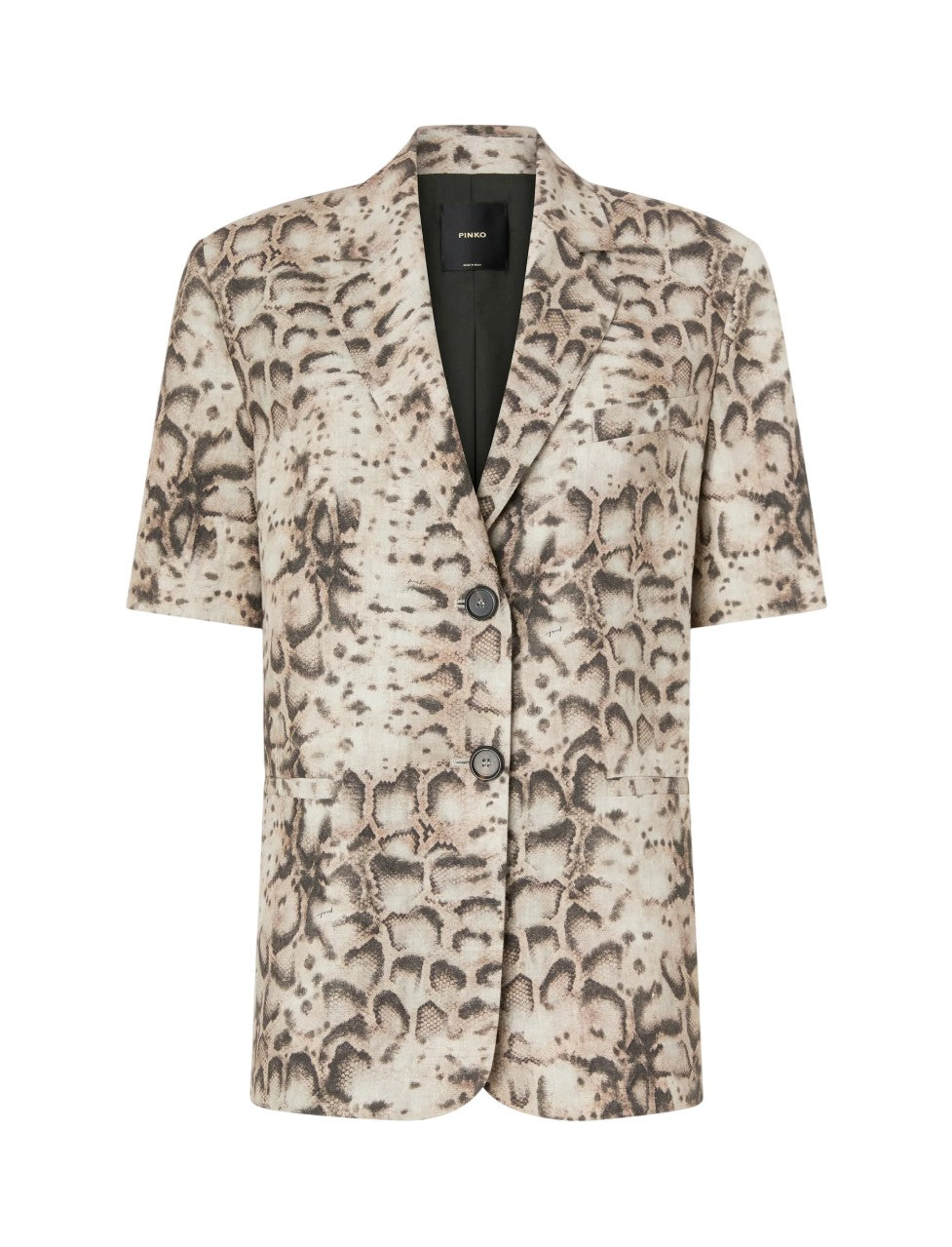 PINKO Giacca Pinko donna 106879A3BL CZ9 Brindisi con stampa animalier Beige Nero<BR/> 106879A3BL CZ9 