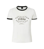 Pinko Women's T-shirt 106902A3C2 ZZ1 Imperia with logo print White Black