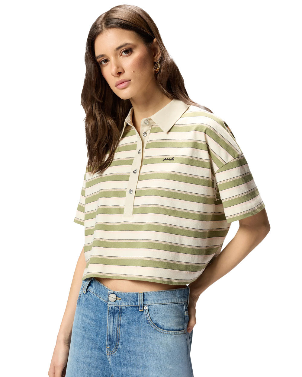 PINKO Polo Pinko donna New Karissa 106982A37W verde<BR/> 106982A37W BVR 