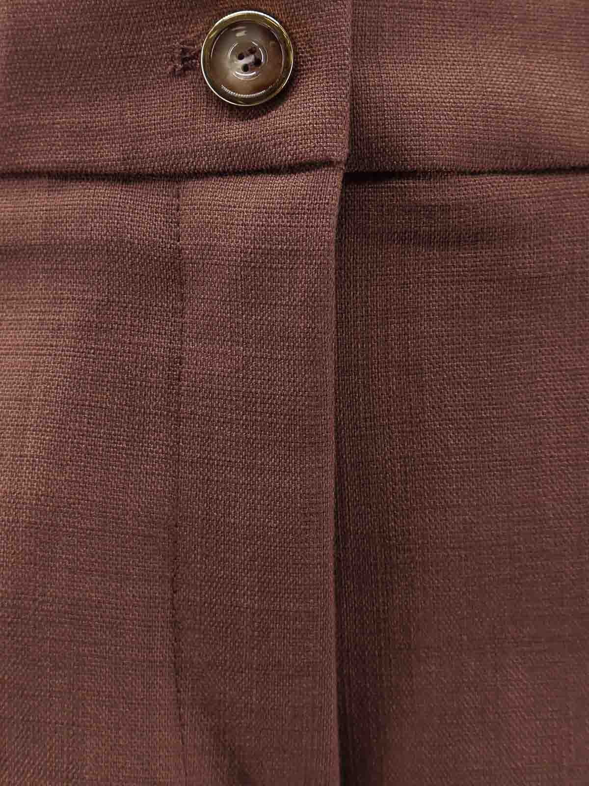 PINKO Pantalone Pinko donna 107595A2W6 L78 New Serenidad in viscosa frisottina Marrone<BR/> 107595A2W6 L78 