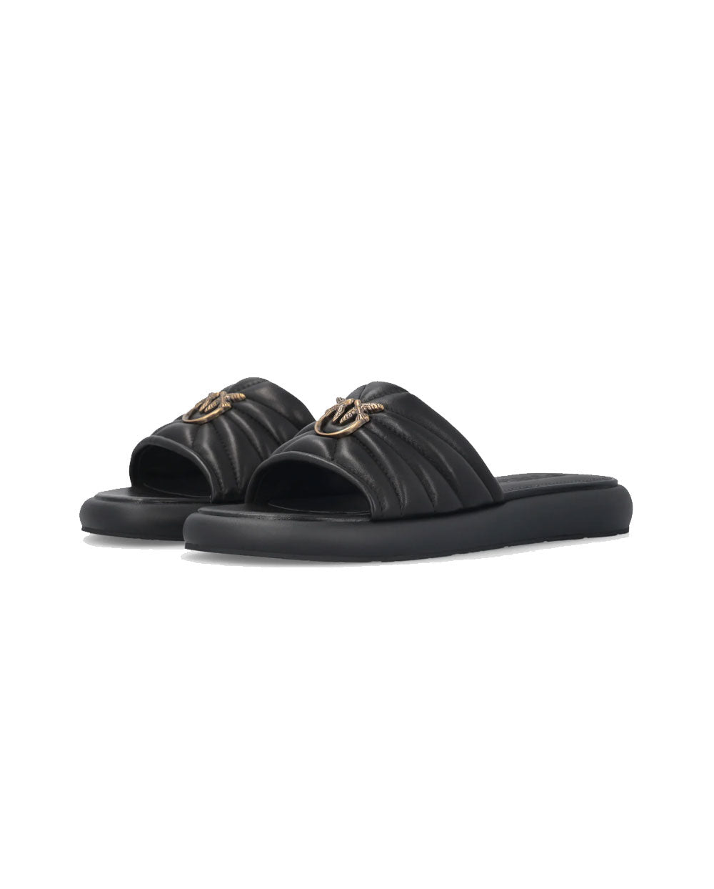 PINKO Ciabatta Pinko donna SD0525P003 Fiona nera nappa trapuntata love birds SD0525P003 Z99 