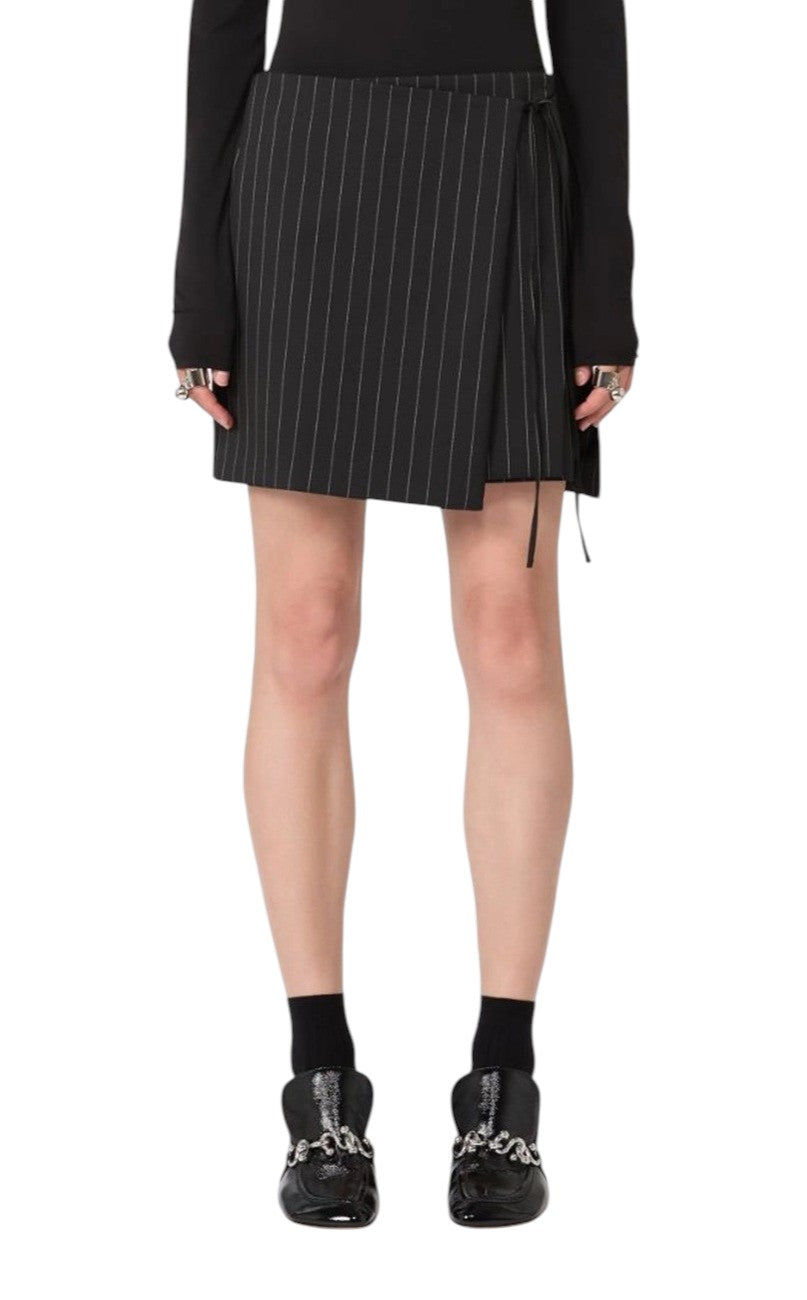 SPORTMAX Gonna Sportmax donna 2612101041600 004 Fatti in gabardina gessata Mini Nero<BR/> 2612101041600 004 