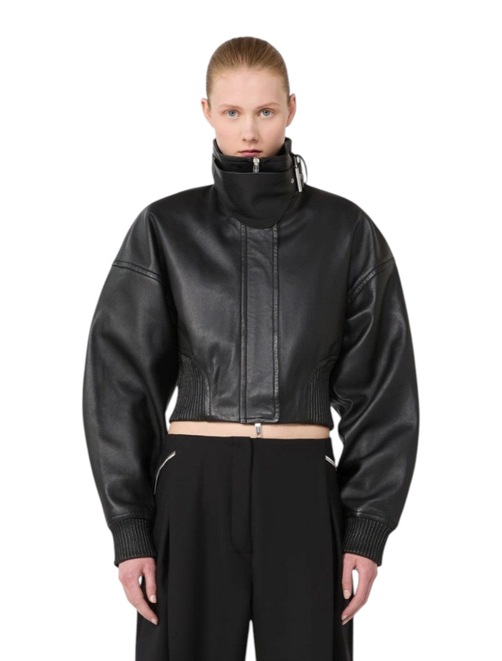SPORTMAX Giacca Sportmax donna 2612441011600 002 Ossido in pelle Nero<BR/> 2612441011600 002 