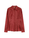 Camicia Studio donna 2616111042600 066 Ora in tela ramié Mattone rosso