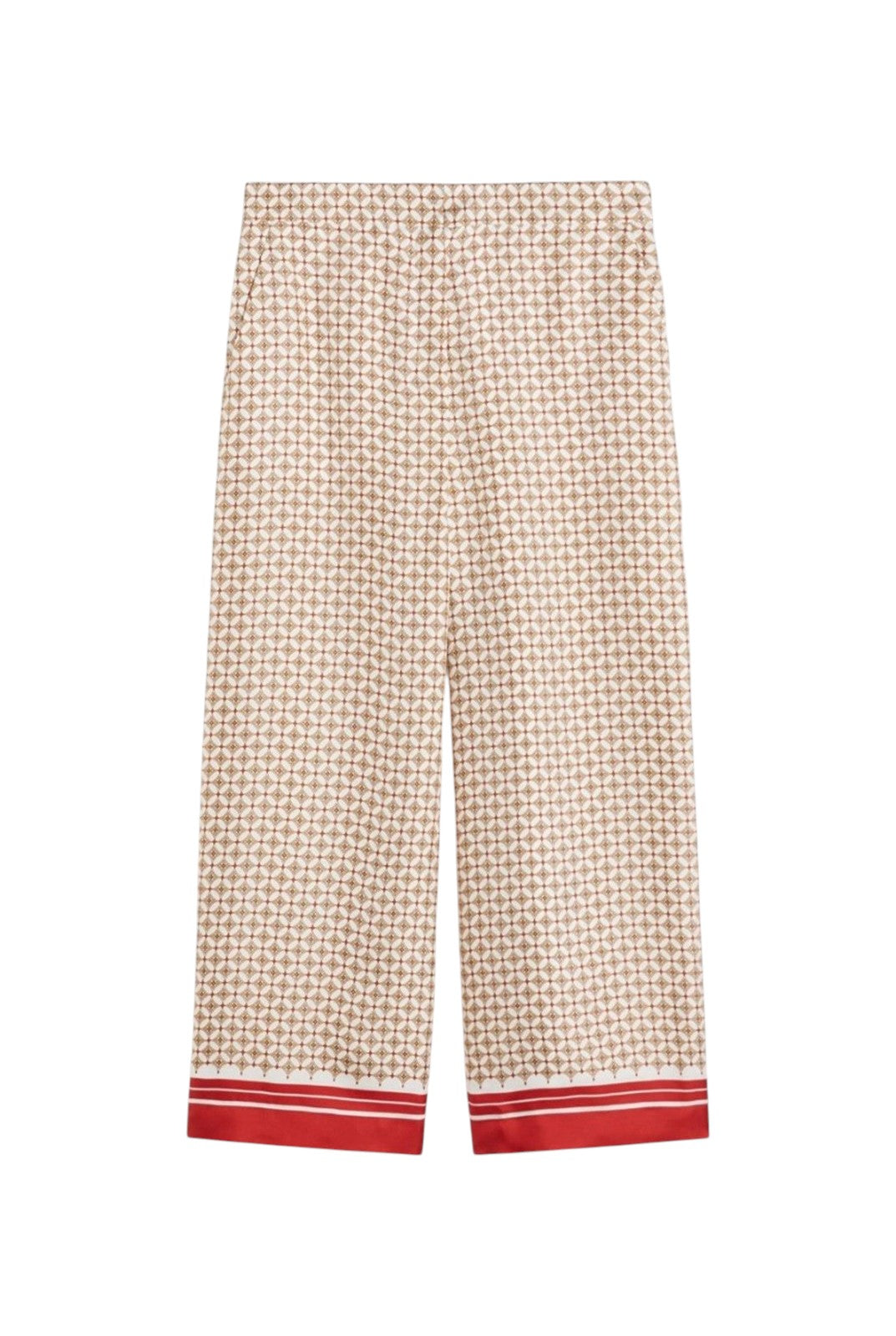 STUDIO Pantalone Studio donna 2616131011600 001 Ottelia in seta stampata Rosso<BR/> 2616131011600 001 