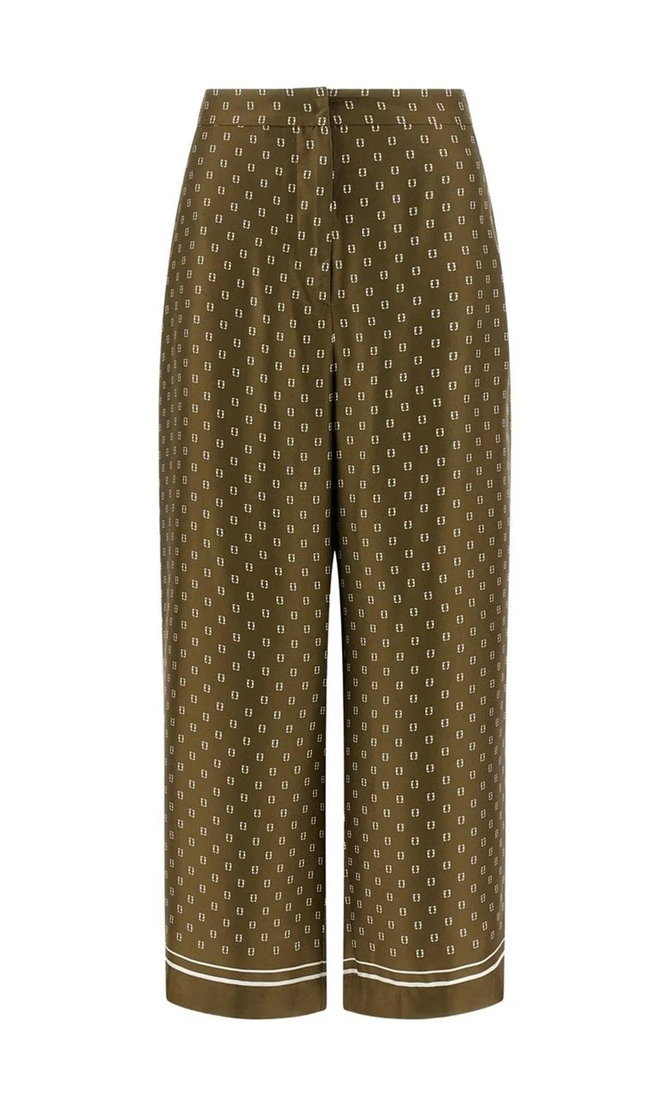 STUDIO Pantalone Studio donna 2616131011600 033 Ottelia in seta stampata Kaki<BR/> 2616131011600 033 