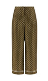 Pantalone Studio donna 2616131011600 033 Ottelia in seta stampata Kaki