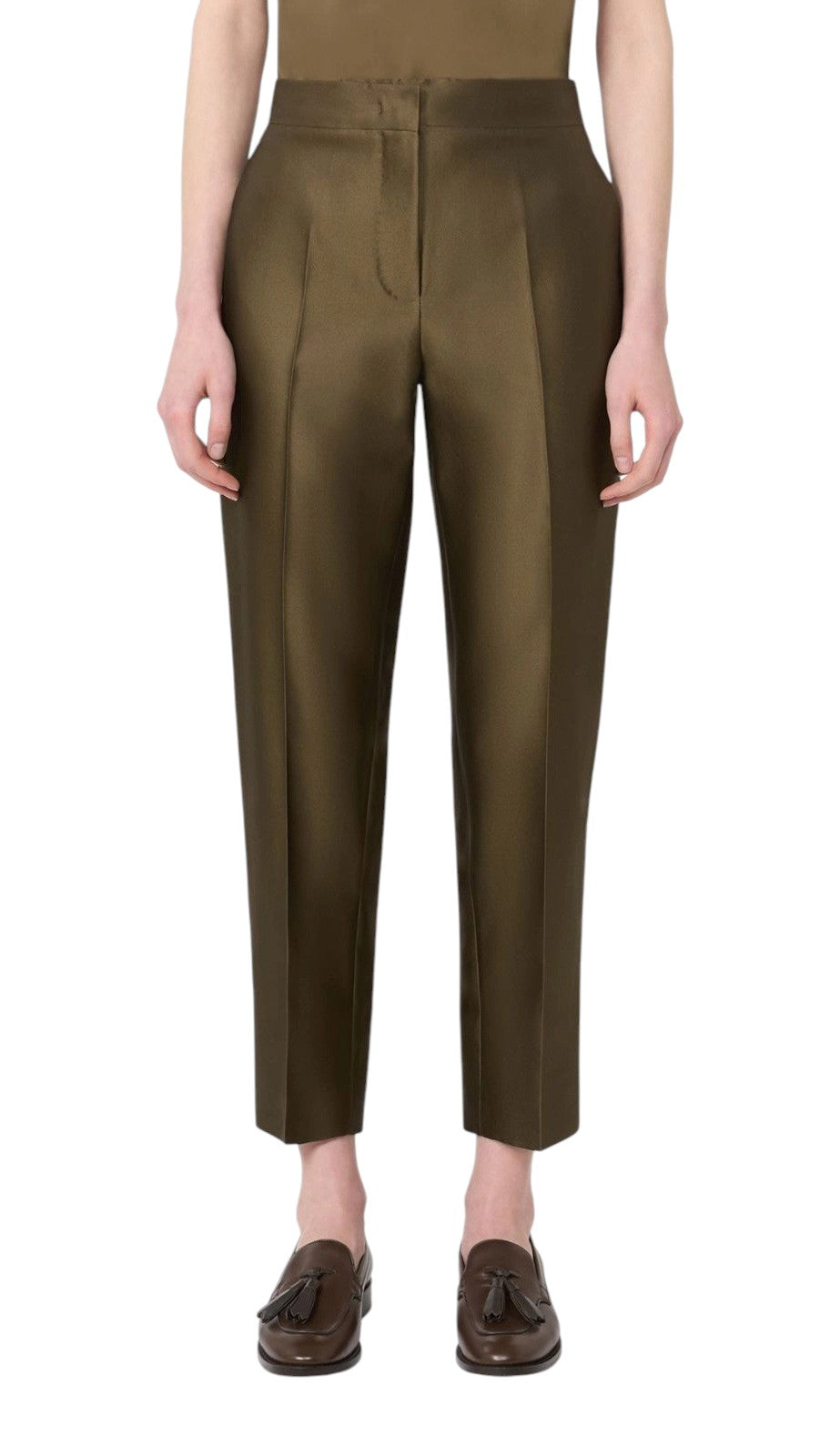 STUDIO Pantalone Studio donna 2616131031600 003 Zinco in shantung Verde kaki<BR/> 2616131031600 003 