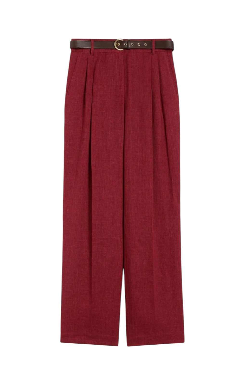 STUDIO Pantalone Studio donna 2616131032600 035 Sumero in batavia di lino Mattone rosso<BR/> 2616131032600 035 