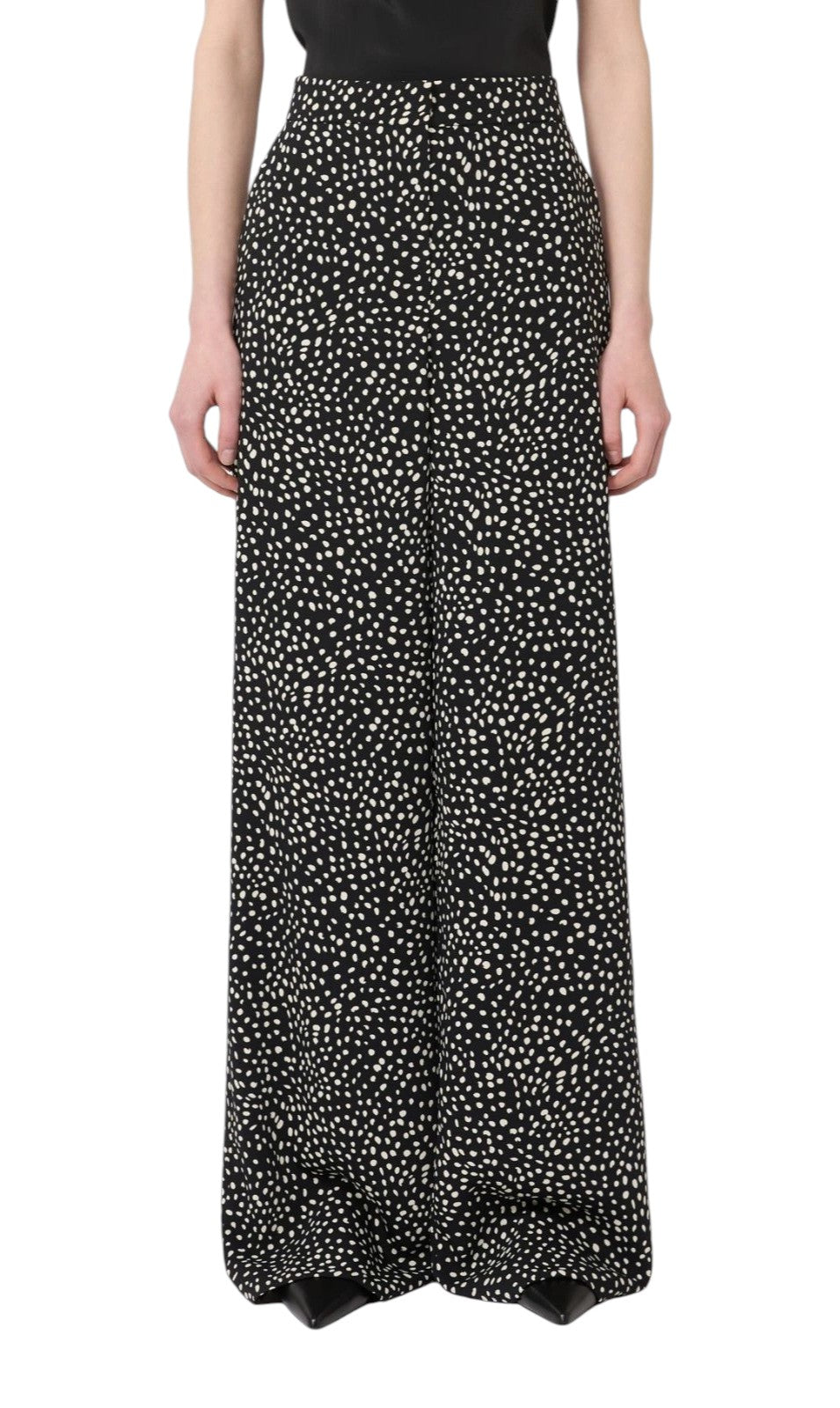 STUDIO Pantalone Studio donna 2616131045600 002 Fresco in sablé stampato Nero 2616131045600 002 