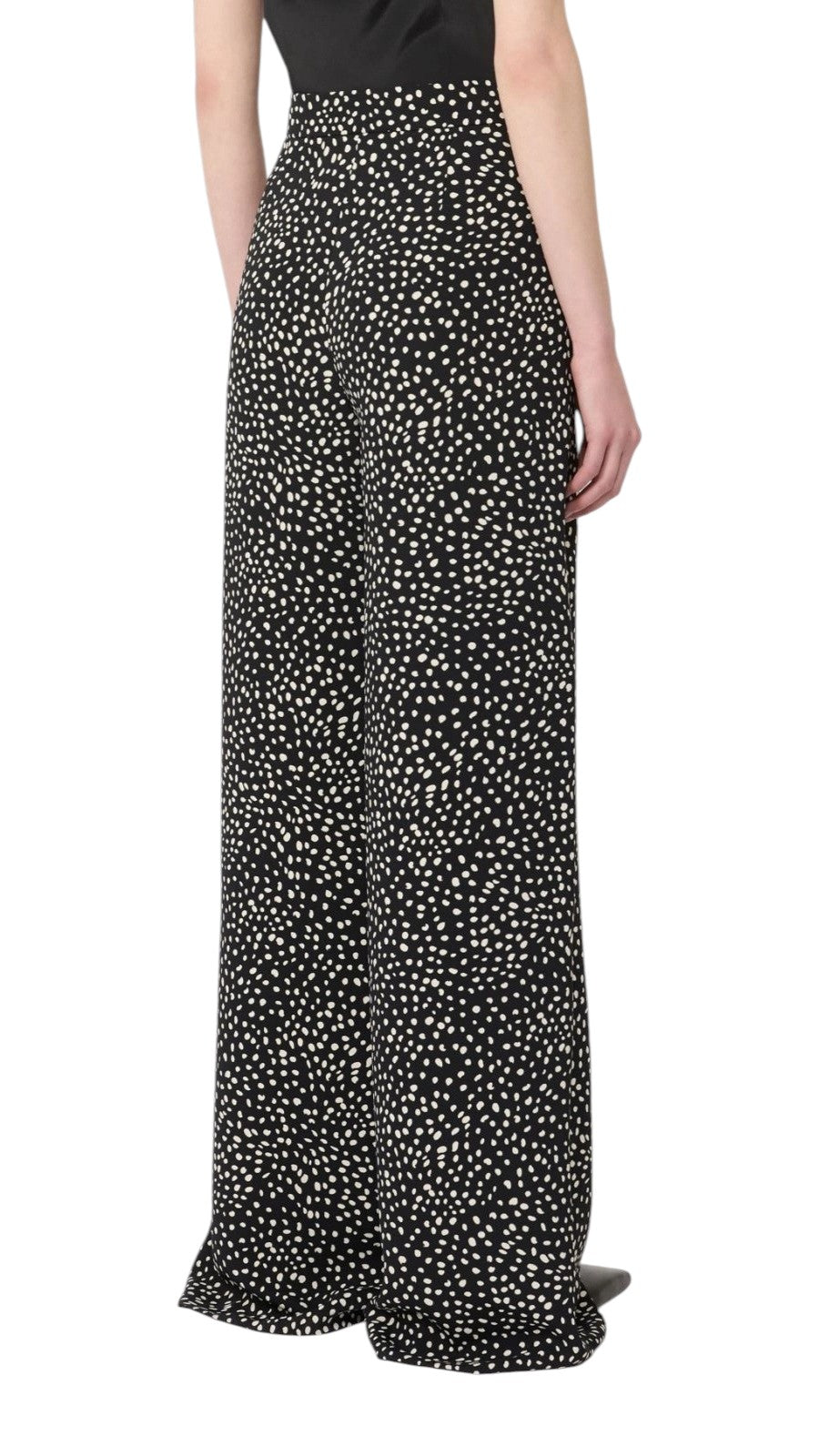 STUDIO Pantalone Studio donna 2616131045600 002 Fresco in sablé stampato Nero 2616131045600 002 