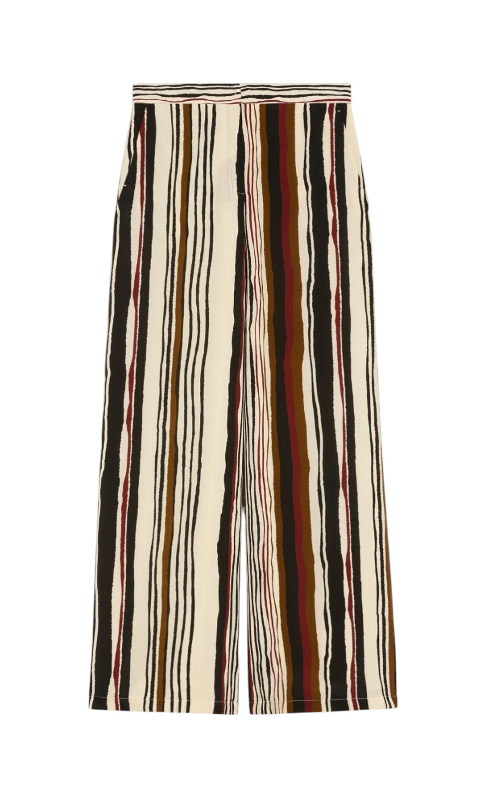 STUDIO Pantalone Studio donna 2616131132600 002 Pagano in crêpe de Chine a righe Mattone rosso<BR/> 2616131132600 002 