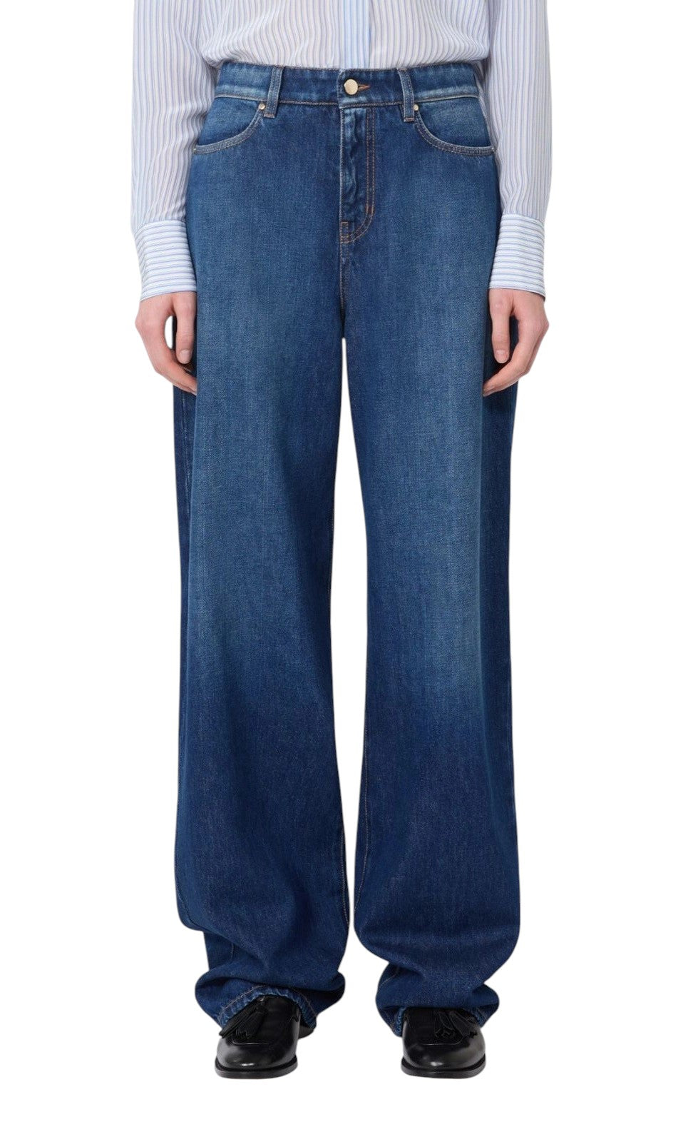 STUDIO Jeans Studio donna 2616181011600 005 Palude 5 tasche baggy in denim Blu<BR/> 2616181011600 005 