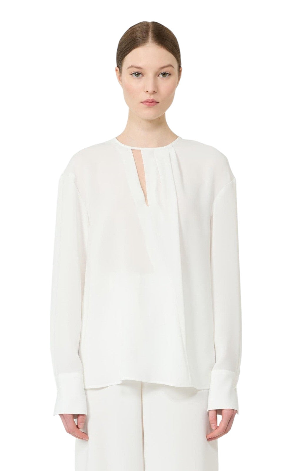 STUDIO Blusa Studio donna 2616191025600 007 Kaki in cady leggero Bianco<BR/> 2616191025600 007 