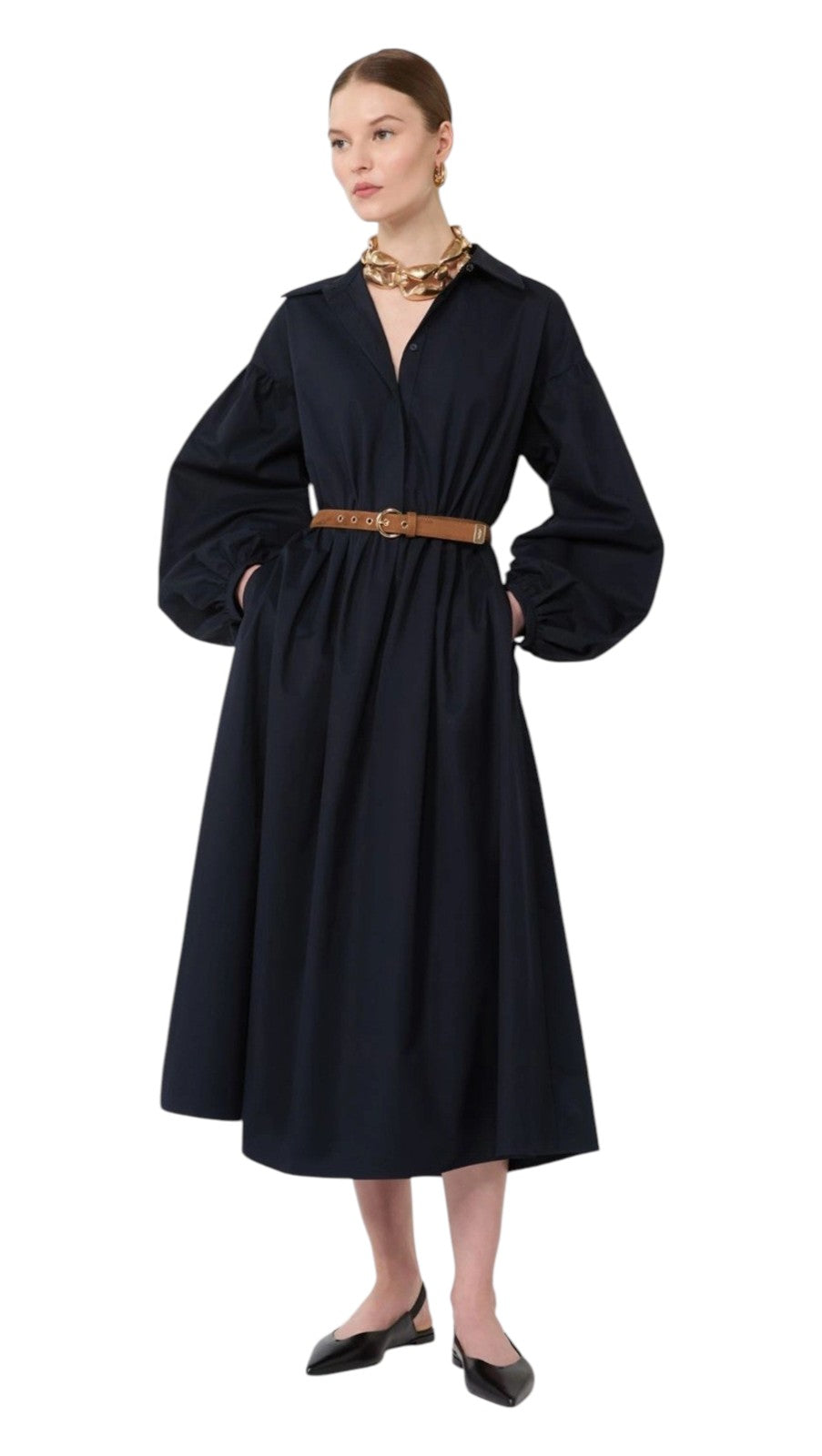 STUDIO Abito Studio donna 2616221021600 004 Marmo chemisier in cotone Blu<BR/> 2616221021600 004 