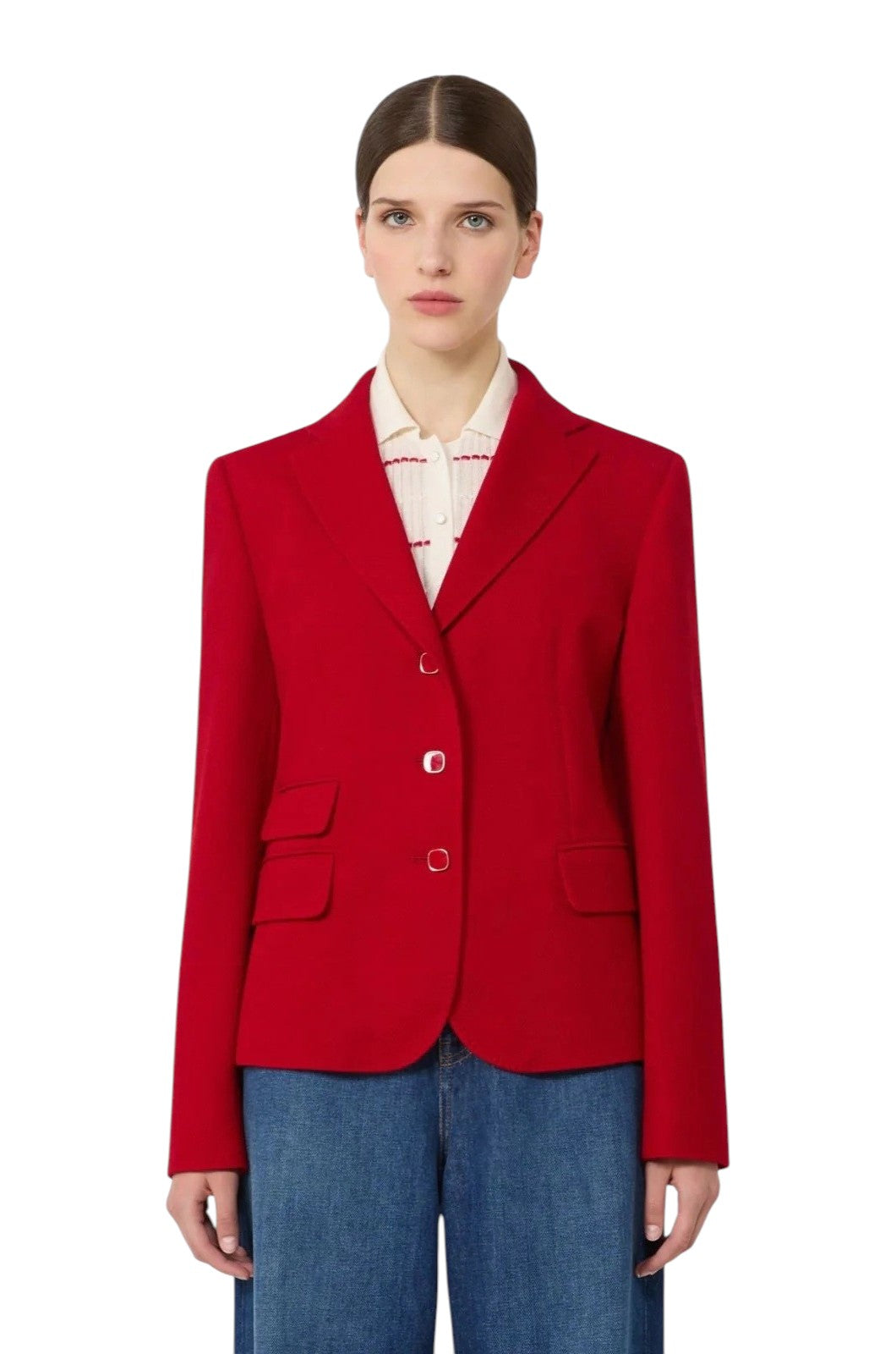 STUDIO Giacca Studio donna 2616911021600 002 Emiro monopetto in jersey piquet Rosso<BR/> 2616911021600 002 