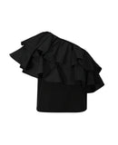 Top Studio donna 2616941014600 005 Orca couture in jersey di cotone Nero