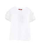 T-shirt Studio donna 2616971013600 004 Editti maniche ruffled in organza Bianco