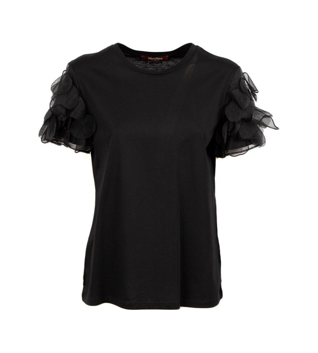 STUDIO T-shirt Studio donna 2616971013600 005 Editti maniche ruffled in organza Nero<BR/> 2616971013600 005 