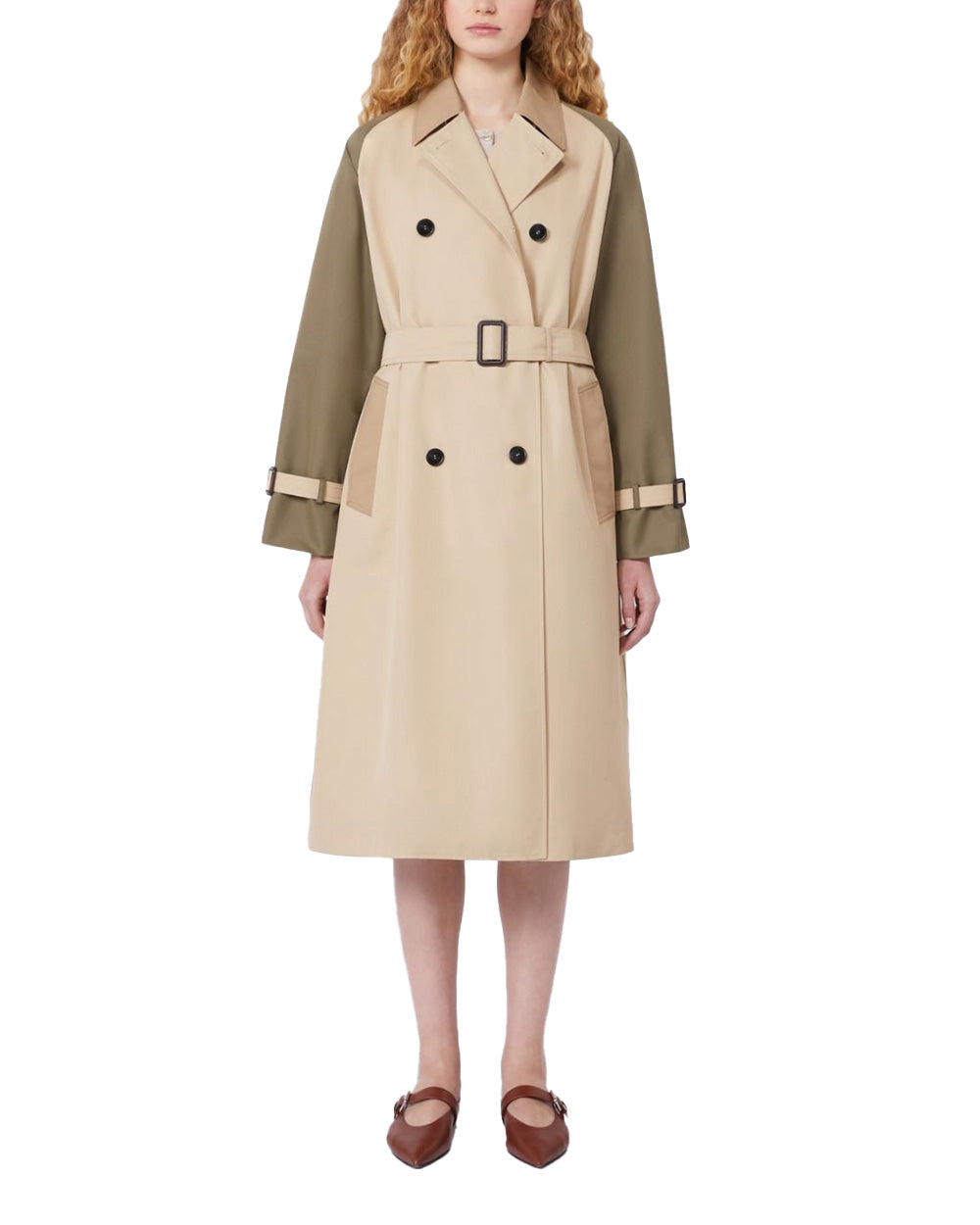 WEEKEND Trench WEEKEND donna CANASTA 2615021021600 Beige cotone antigoccia maniche reglan tasche filettone 2615021021600 024 