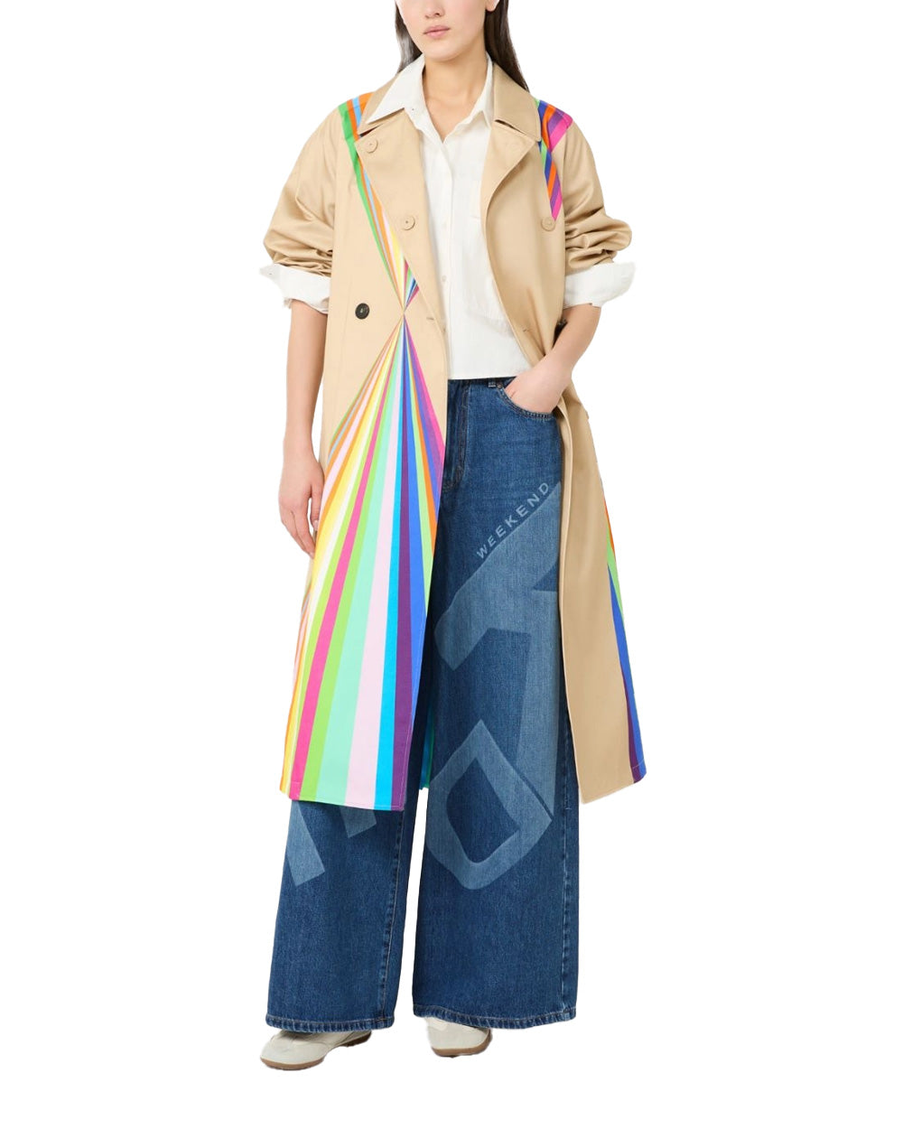 WEEKEND Trench WEEKEND donna PALANCA 2615021026600 Beige cotone antigoccia linea svasata spacco centrale colletto a camicia<BR/> 2615021026600 001 