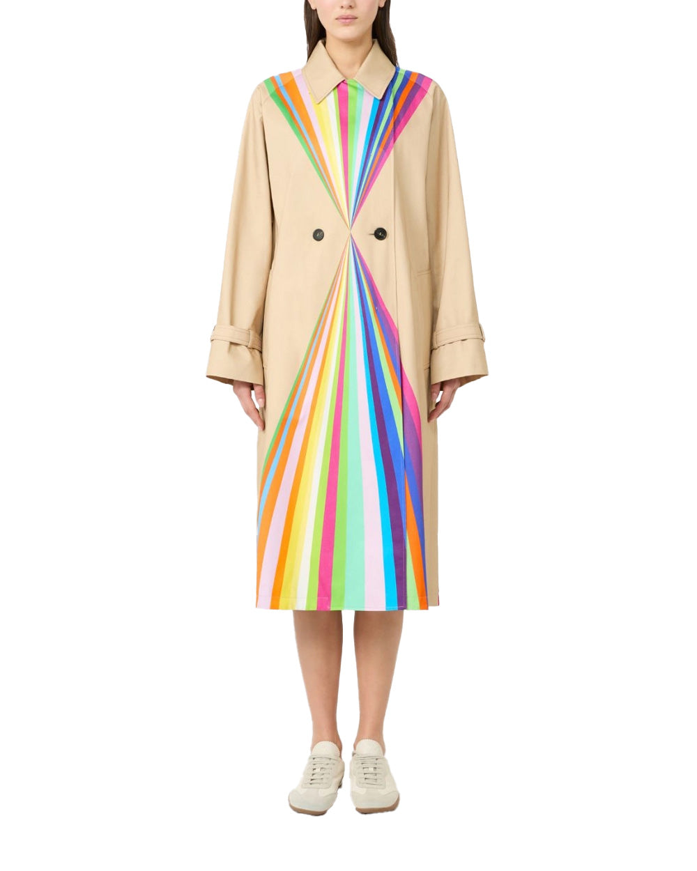 WEEKEND Trench WEEKEND donna PALANCA 2615021026600 Beige cotone antigoccia linea svasata spacco centrale colletto a camicia<BR/> 2615021026600 001 