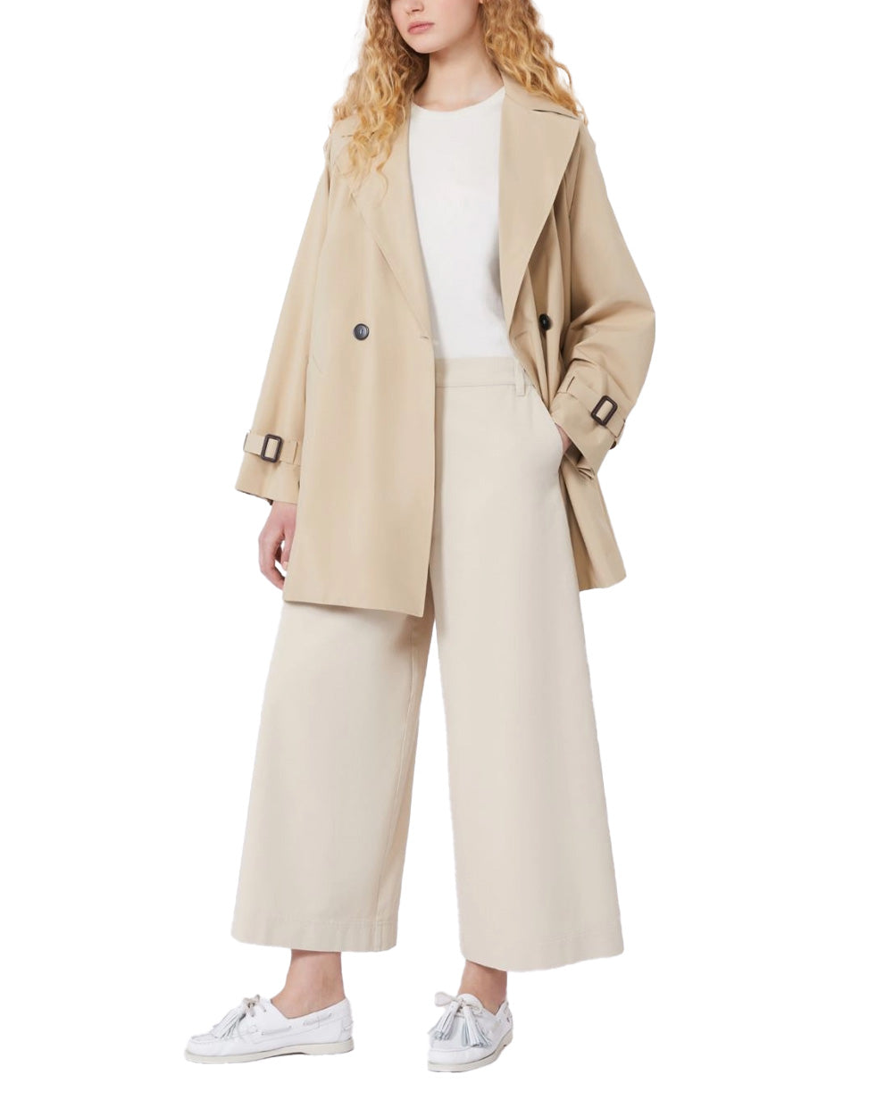 WEEKEND Trench WEEKEND donna OVATTA 2615021031600 Beige collo rever doppiopetto tasche 2615021031600 001 