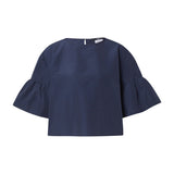 Blusa Weekend donna 2615111152600 011 Break crop in taffettà Blu navy