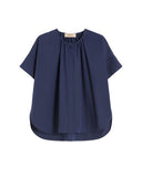 Camicia WEEKEND donna EDUCATA 2615111172600 Blu over popeline cotone girocollo maniche corte