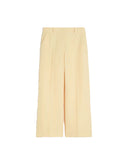 Women's WEEKEND trousers MALIZIA 2615131112600 Yellow regular canvas linen zip pockets pleats
