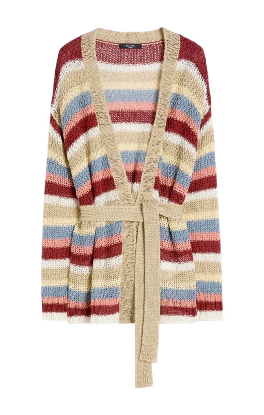WEEKEND Cardigan Weekend donna 2615341032600 020 Bonito in filato di puro lino Ciliegia<BR/> 2615341032600 020 