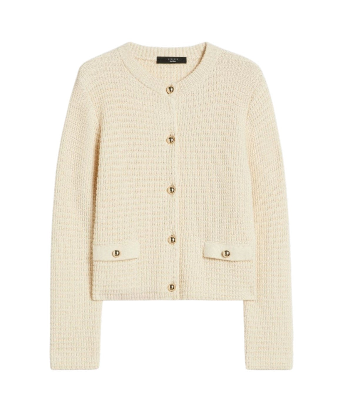 WEEKEND Cardigan Weekend donna 2615341041600 001 Vodka crop in cotone Ecru<BR/> 2615341041600 001 