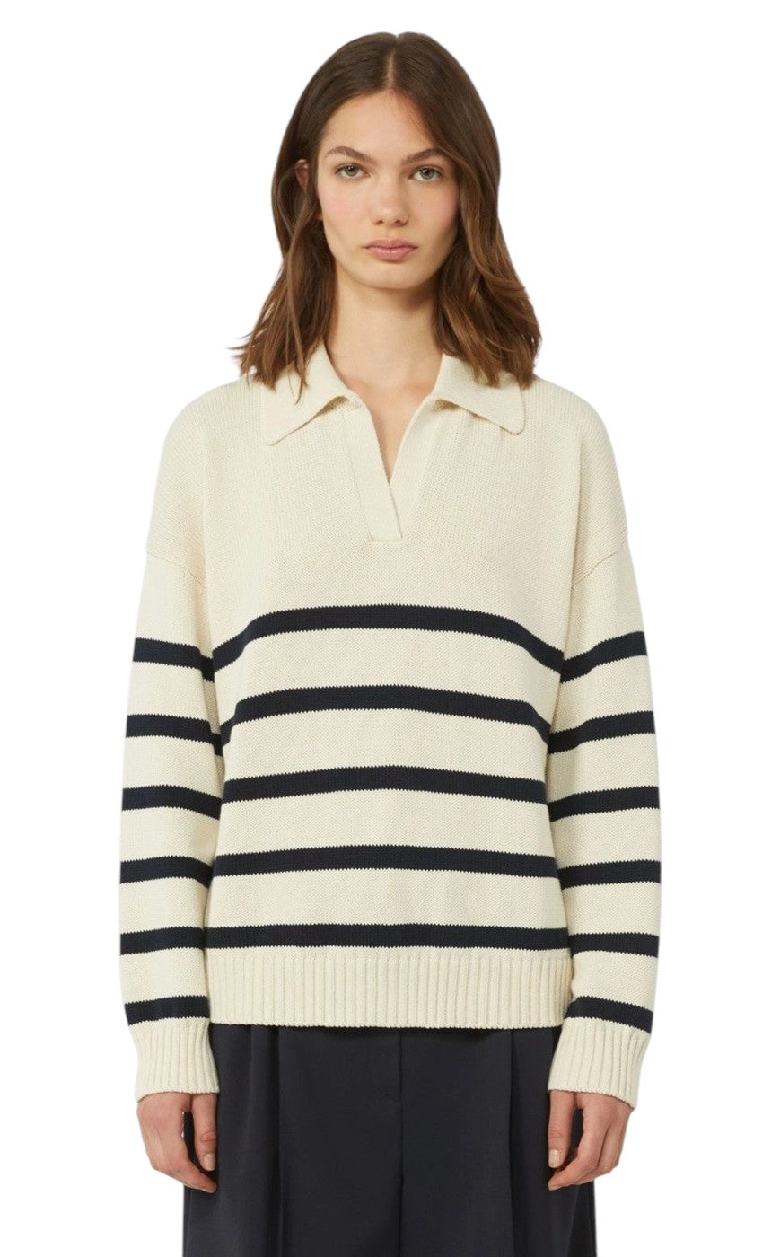 WEEKEND Maglia Weekend donna 2615361141600 011 Panfilo in filato di cotone a righe Blu<BR/> 2615361141600 011 