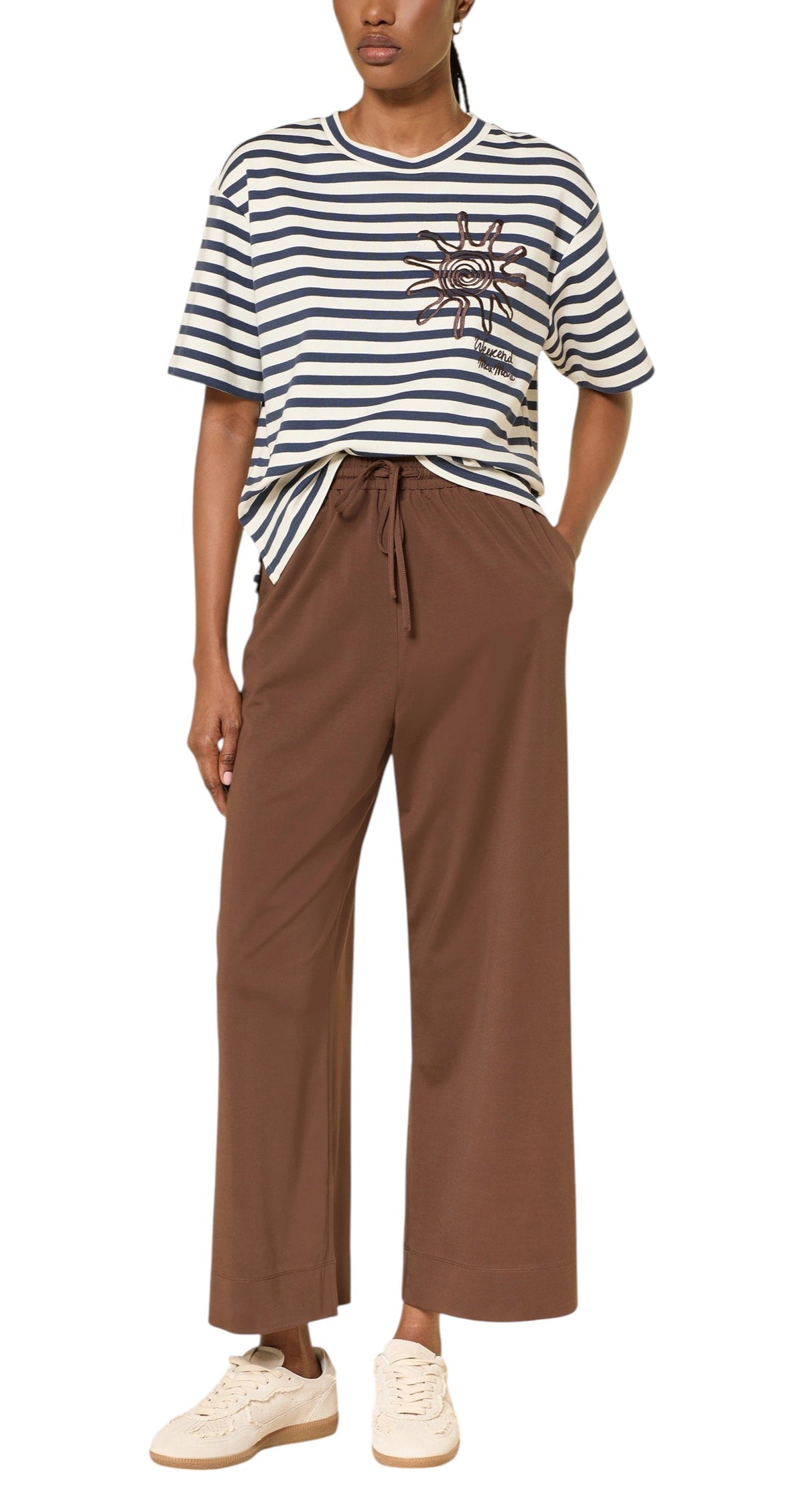 WEEKEND Pantalone Weekend donna 2615781012600 002 Modico in punto milano con elastico Marrone<BR/> 2615781012600 002 