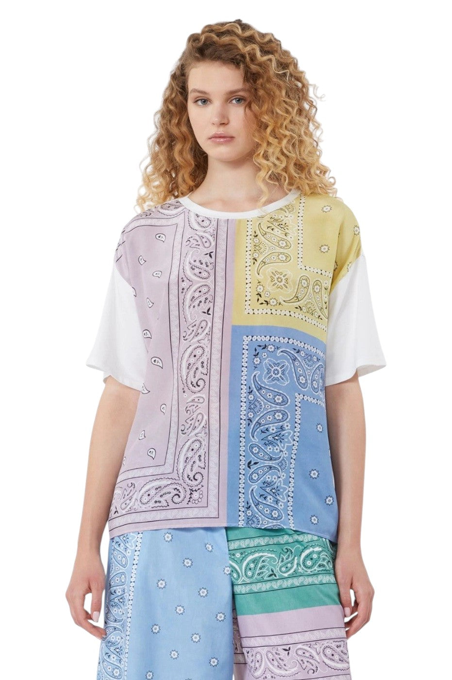 WEEKEND T-shirt Weekend donna 2615941062600 002 Pampas stampa bandana Multicolor<BR/> 2615941062600 002 
