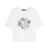 T-shirt Weekend donna 2615941112600 002 Sabato a punto interlock con ricami Bianco