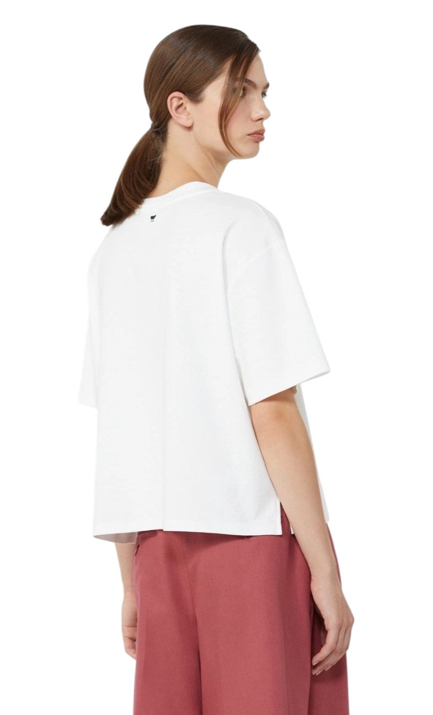 WEEKEND T-shirt Weekend donna 2615941112600 002 Sabato a punto interlock con ricami Bianco<BR/> 2615941112600 002 