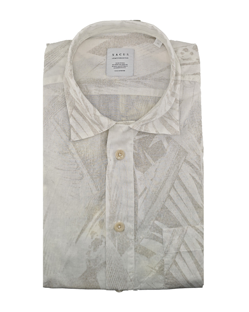 XACUS Camicia XACUS uomo 417ML21513 Fantasia stampa foglie collo vela taschino 417ML21513 001 