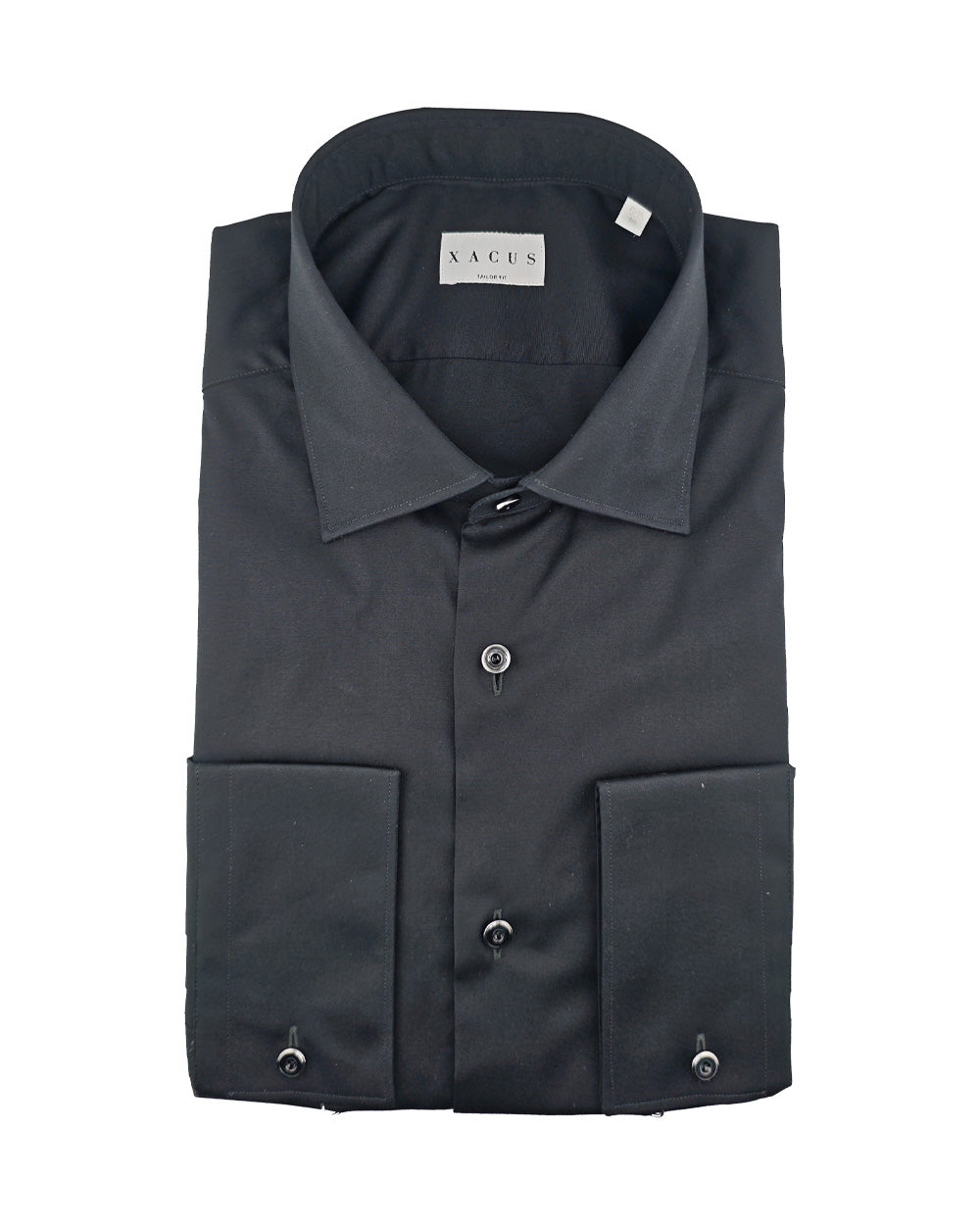 XACUS Camicia XACUS uomo 508ML11718 Nera trama diagonale taglio pulito collo francese 508ML11718 775 