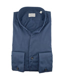 Camicia XACUS uomo 541ML16113 Blu collo francese trama diagonale bottoni