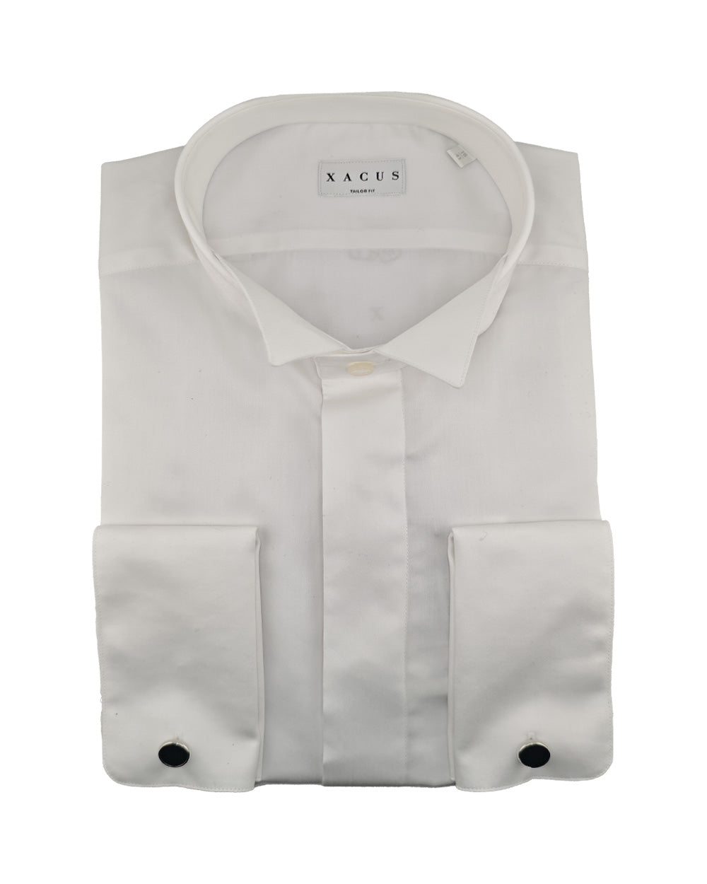 XACUS Camicia XACUS uomo 546ML11231 Bianca cotone pique polsini alla francese abbottonatura nascosta collo aperto 546ML11231 011 